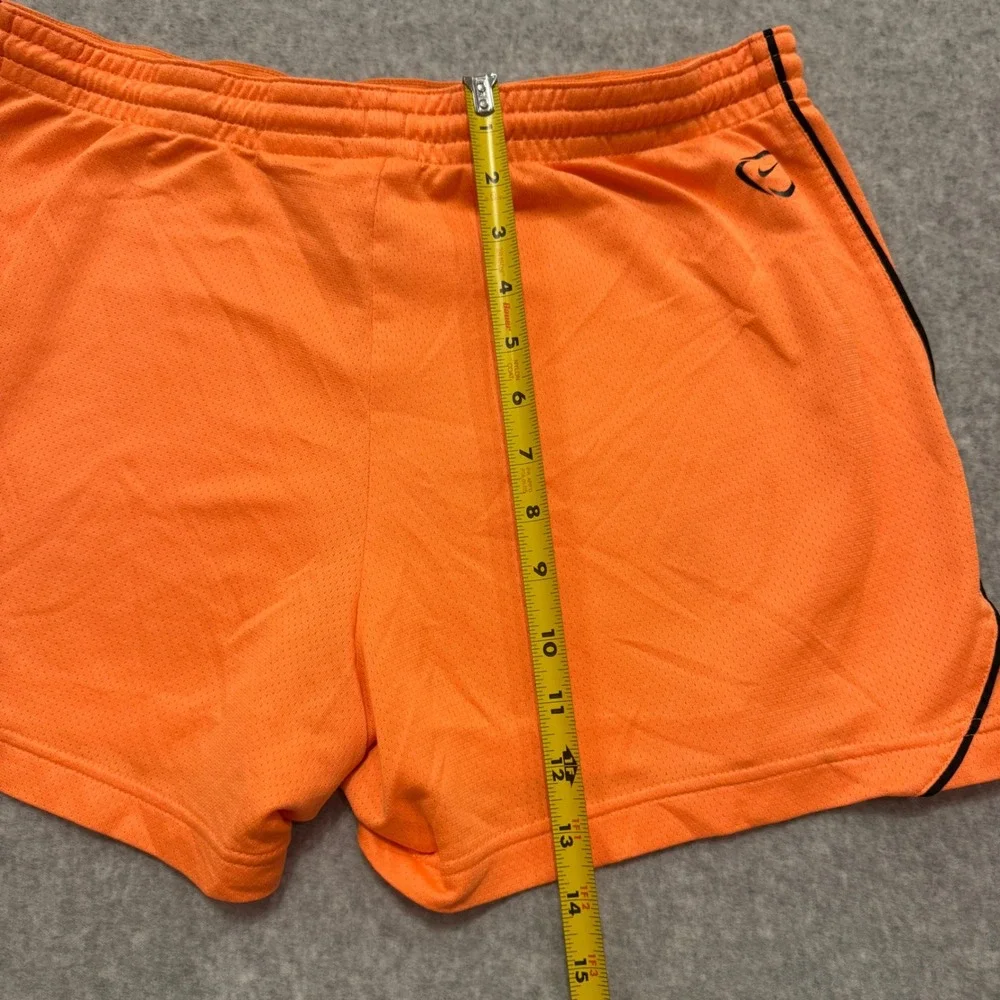 Nike Dri-FIT Womens Orange Mesh Athletic Shorts Running Size Medium
